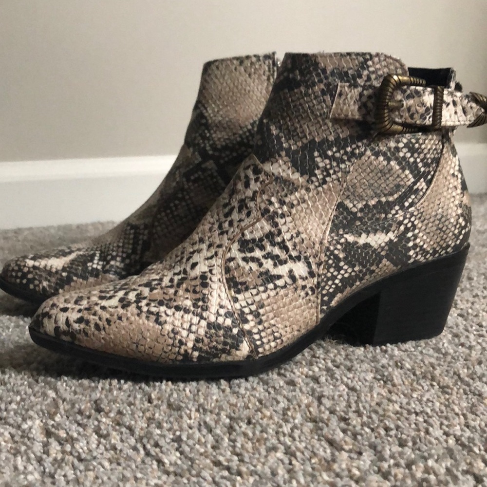 Snake skin booties